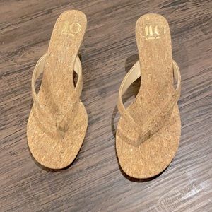 J. Lo Cork Flip Flop Heels